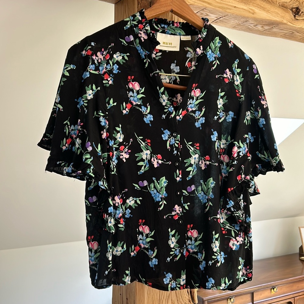 Anthropologie Maeve Flutter Sleeve Women’s Blouse Size XS